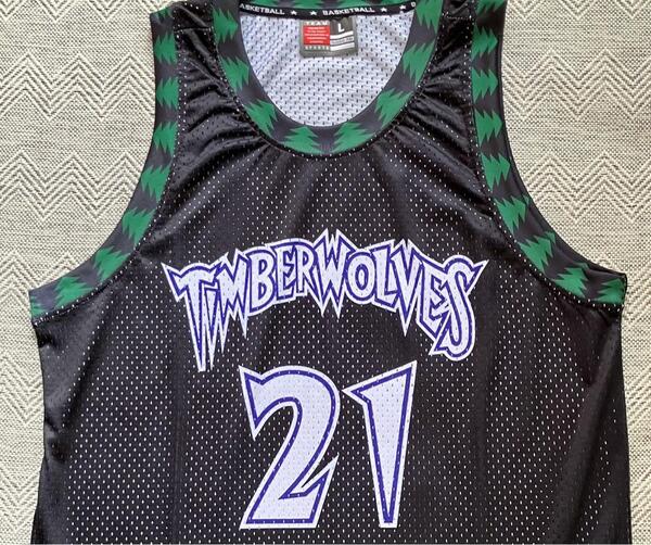 ★未使用品 NBA GARNETT #21 ケビン・ガーネット WOLVES ティンバー・ウルブス ユニフォーム シャツ バスケ ジャージ ジョーダン