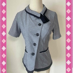 ※Dランク【中古】SERVO_9号_半袖オーバーブラウス/GOBL-2004-K2/ブルー/サーボ/かわいい会社事務服/おしゃれOL制服