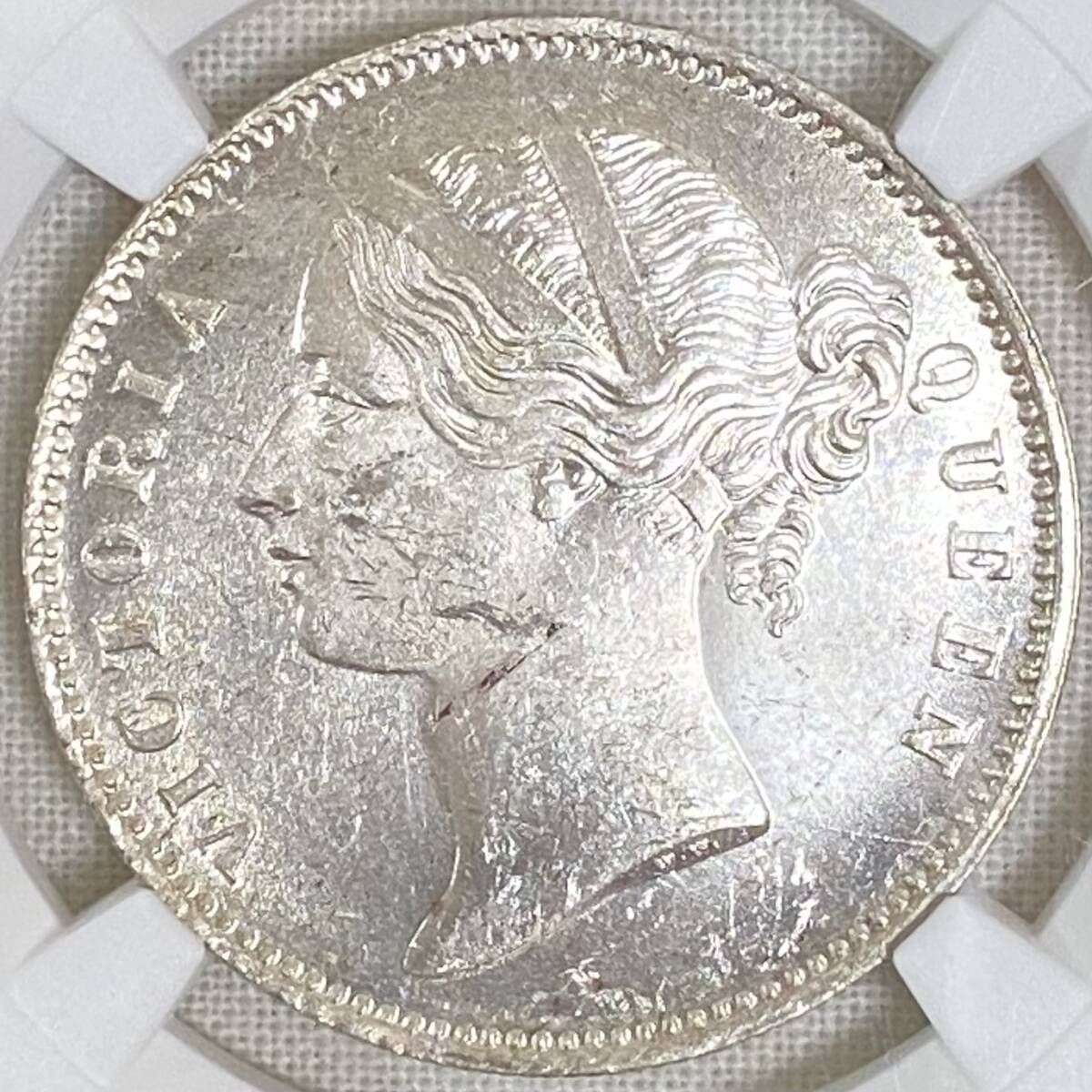 実質TopPop‼︎ QUEEN刻印碑文】 PCGS鑑定MS63 英領インド 1