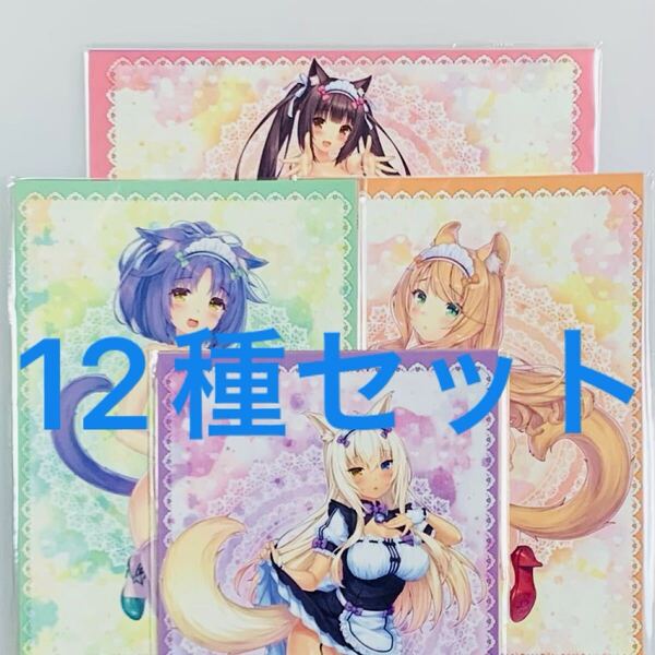 【12種セット】ネコぱらafterくじ E賞 イラストカード3枚セット 4種セット 計12種 (ネコぱら NEKOPARA ファンザくじ FANZAオンラインくじ