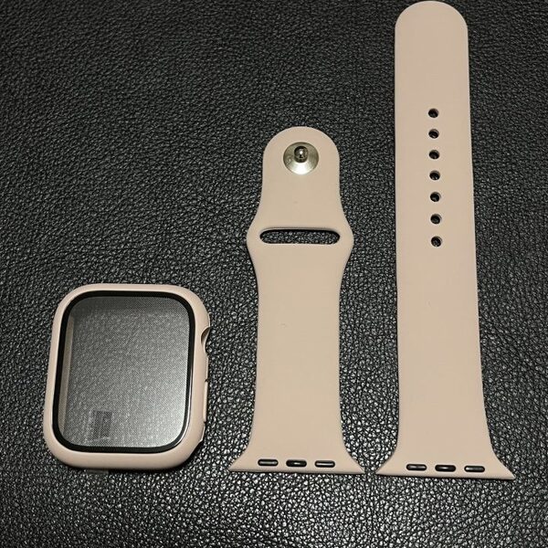 2点セット アップルウォッチ 41mm対応 ケースカバー+スポーツバンド 「ピンクベージュ」バンドサイズ Sサイズ apple watch シリーズ 7 8