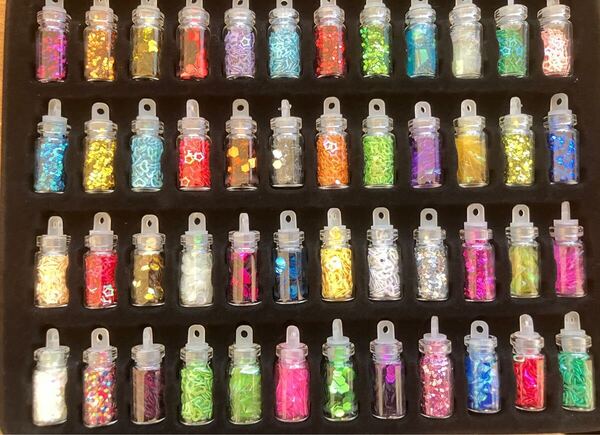 ミニボトル 48本セット ネイルパーツ ラメ ホログラム スパンコール グリッタースライム