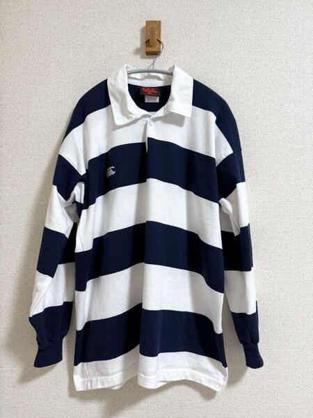 カンタベリー ボーダーラガーシャツ 紺白 L Canterbury