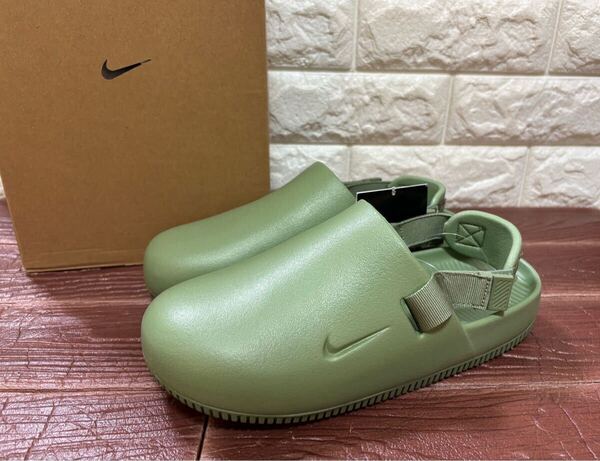 新品 定価8580円 24㎝ NIKE WMNS CALM MULE ナイキ ウィメンズ カーム ミュール サンダル レディース オイルグリーン