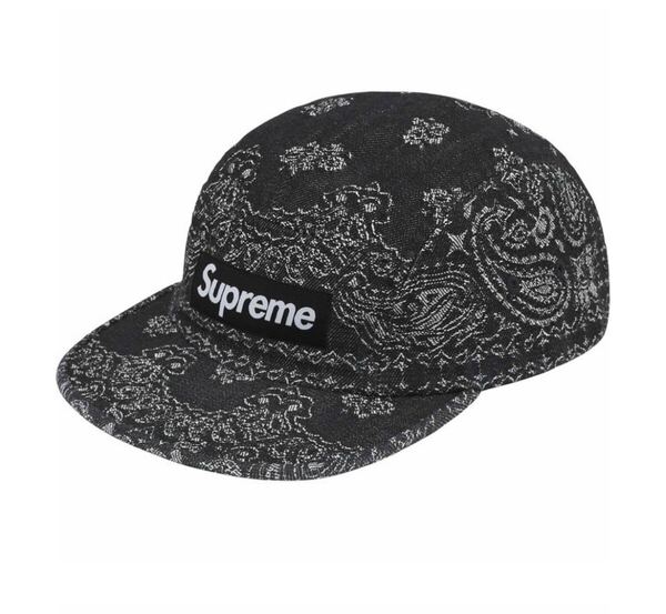 Supreme 25SS Bandana Jacquard Denim Camp cap Black 新品未使用 シュプリーム バンダナ ジャガード デニム キャンプキャップ box T