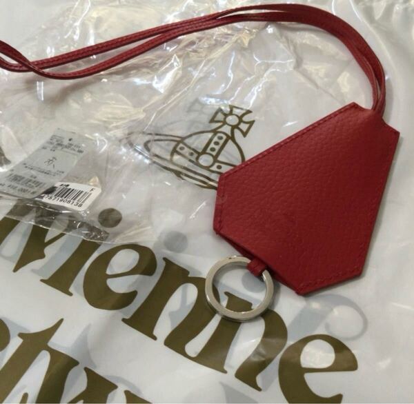 送料込●新品●価19800円 Vivienne Westwood キーリング 本牛革 赤 ネックストラップ キーホルダー ヴィヴィアンウエストウッド ビビアン