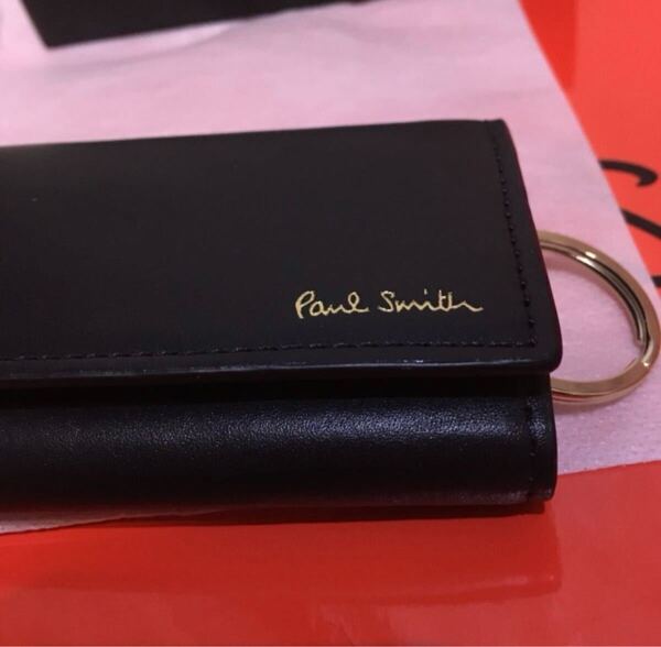 ●新品●送料込 ポールスミス キーケース ネイビー 本牛革レザー Paul Smith