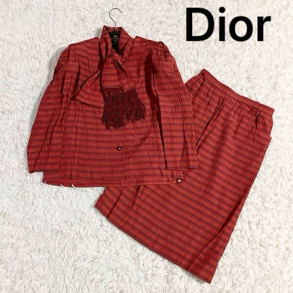 Christian Dior PRET-A-PORTE クリスチャンディオール プレタポルテ スカートスーツ セットアップ スリーピース ジャケット シルクストール