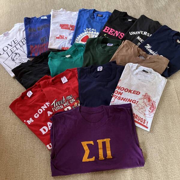 シングルステッチ・USA製Tシャツ USA古着卸 まとめ売り ・USA直輸入MIX 半袖Tシャツ 16枚セット