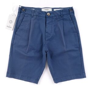 【新品未使用】BARBA バルバ◆Made in Italy◆31◆ブルー ガーメントダイ コットン ハーフパンツ◆バミューダ ショート パンツ