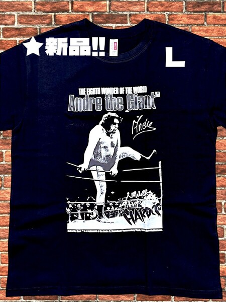 ★新品!◆送料無料!◆激レア!◆アンドレザ.ジャイアント*Lサイズ*綿100%*黒*半袖Tシャツ*新日本プロレス*スポーツ*アウトドア*キャンプ