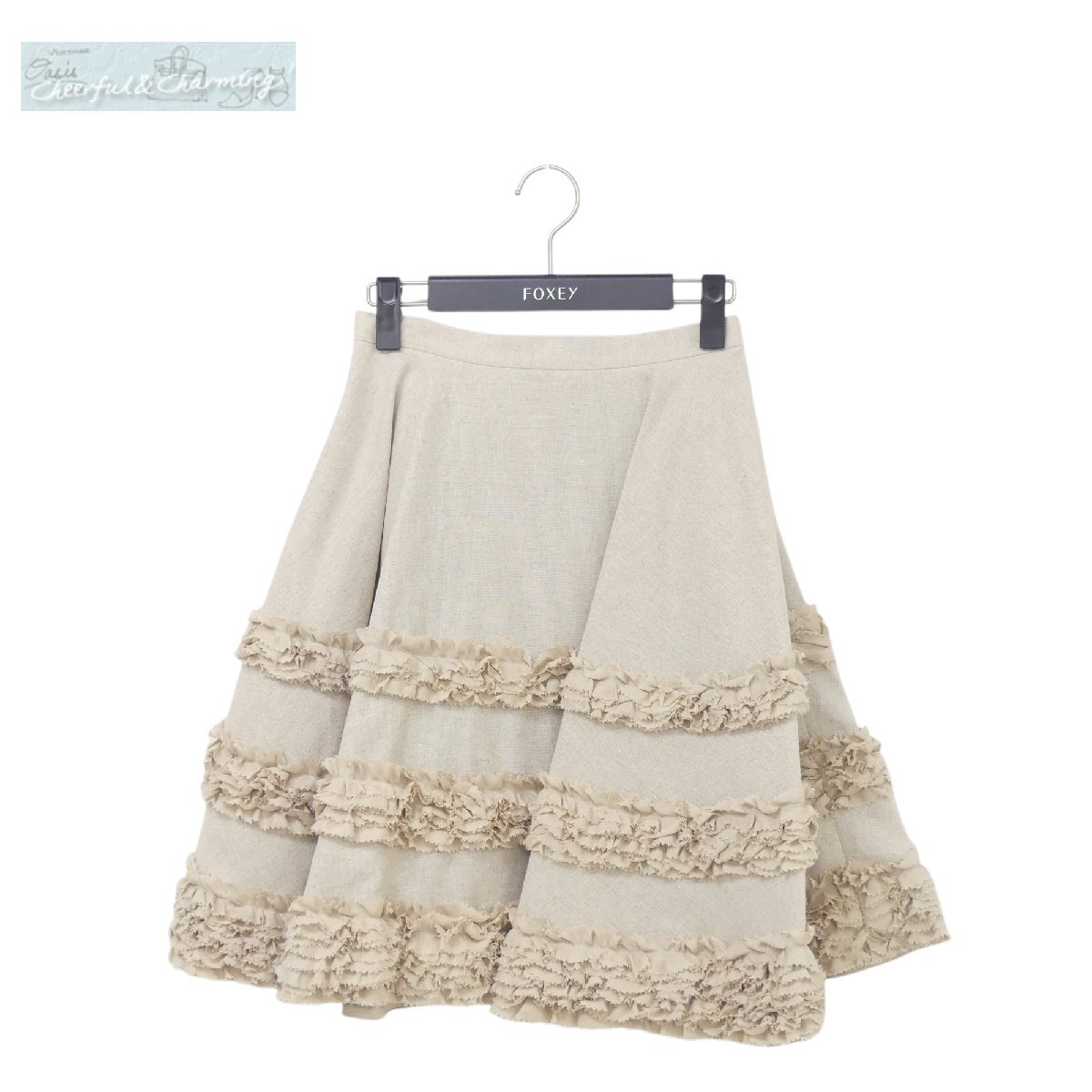 美品　Foxey フォクシー　フレアスカート　リネンスカート　タック　プリーツ リネンタッチタックフレアスカート / GRACE CONTINENTAL | GRACE