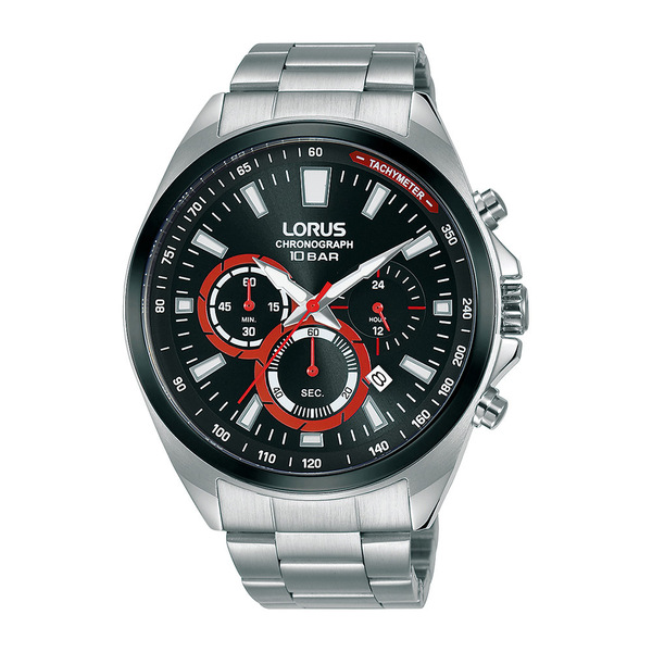 SEIKO LORUS クロノグラフ タキメーター100m防水 精悍で美しいブラックダイアル ★日本未発売 逆輸入 欧州限定モデル 新品未使用 入手困難