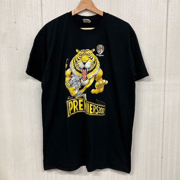 古着卸 (17) メンズレギュラーTシャツ XL ブラック 両面プリント 黒 AFL アニマル キャラクター マスコット