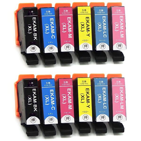 エプソン カメ KAM 用 6色(2セット) 増量版 12個 互換インク