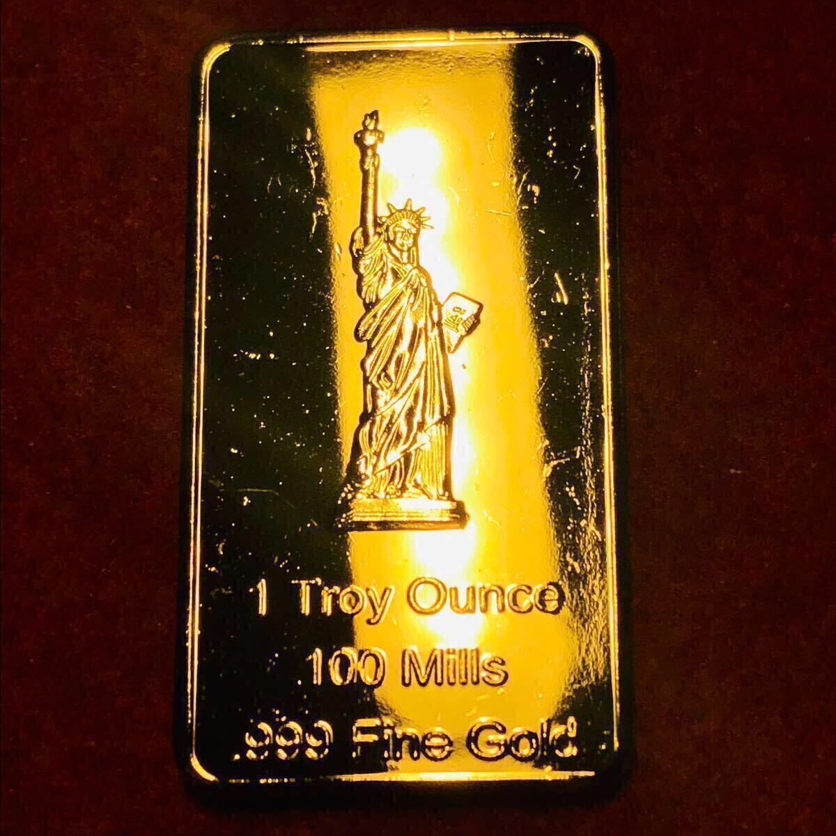A383アメリカ ゴールドバー USA 自由の女神 大型金貨 カプセル