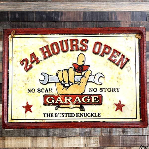 【送料無料】GARAGE OPEN ガレージ サインボード ビンテージ カフェ インテリア 看板 おしゃれ