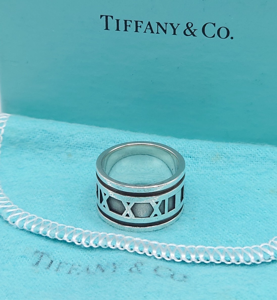 TIFFANY&Co. ティファニー アトラス ワイド リング シルバー系 9