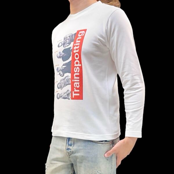 新品 トレインスポッティング ユアンマクレガー 80年代 ドラッグ サブ カルチャー 映画 ポスター ロンT 長袖Tシャツ ユニセックス Sサイズ