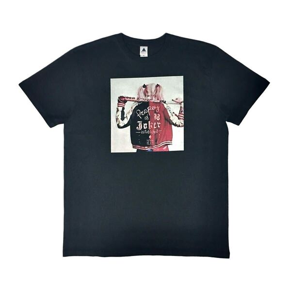 新品 ハーレイクイン ツインテール 後ろ姿 背中 バット スーサイドスクワッド DCコミックス 映画 ヴィラン Tシャツ オーバーサイズ XL(LL)