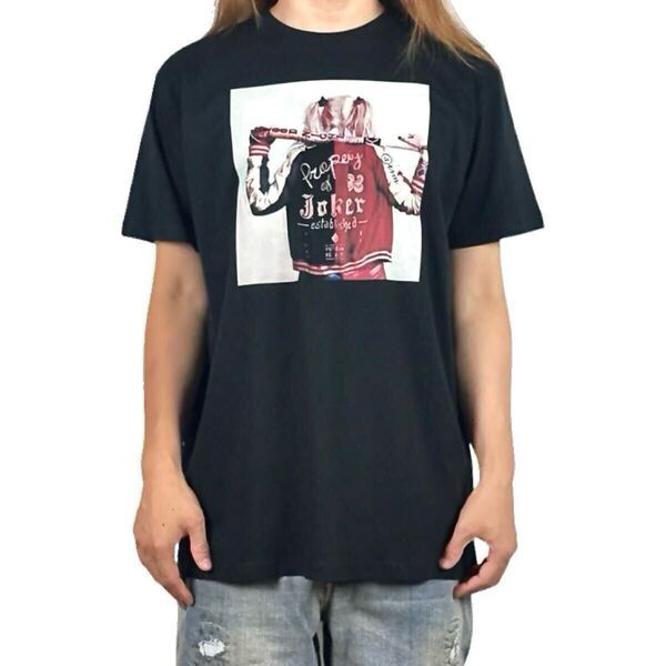 新品 ハーレイクイン ツインテール 後ろ姿 背中 バット スーサイドスクワッド DCコミックス 映画 ヴィラン Tシャツ ユニセックス Mサイズ