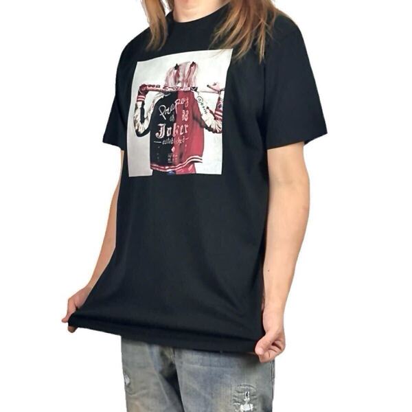 新品 ハーレイクイン ツインテール 後ろ姿 背中 バット スーサイドスクワッド DCコミックス 映画 ヴィラン Tシャツ ユニセックス Sサイズ