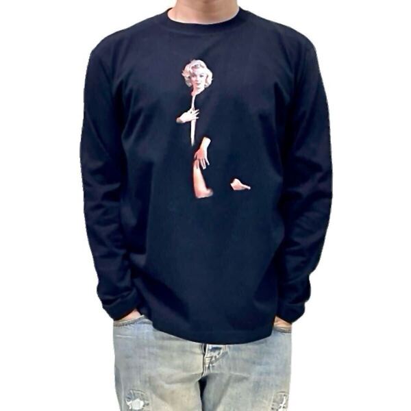新品 マリリンモンロー ノーマジーン 20世紀セックスシンボル ハリウッド ブロンド 隠しヌード ロンT 長袖 Tシャツ ユニセックス Mサイズ