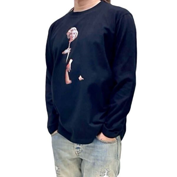 新品 マリリンモンロー ノーマジーン 20世紀セックスシンボル ハリウッド ブロンド 隠しヌード ロンT 長袖 Tシャツ ユニセックス Sサイズ