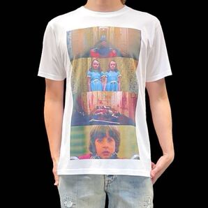 新品 ビッグプリント シャイニング ダニー グレイディ 斧 惨殺 幽霊 双子 少女 キューブリック ホラー映画 Tシャツ ユニセックス Mサイズ