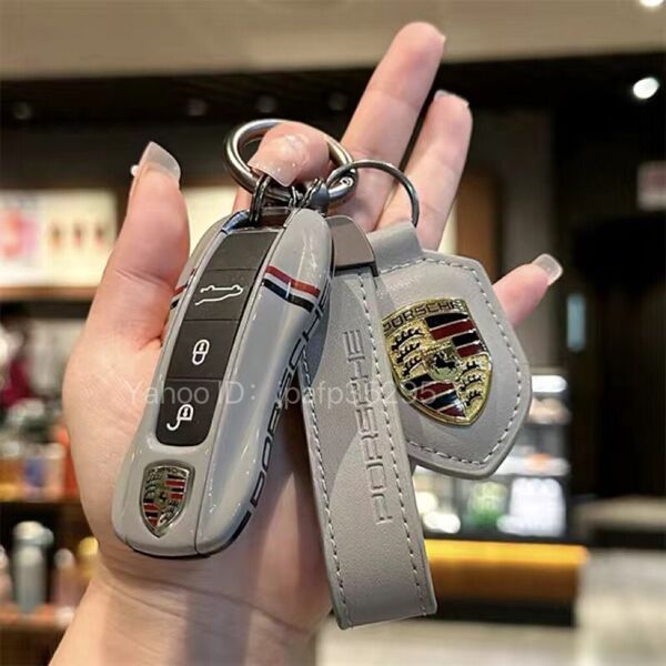 【3点セット】 ポルシェ キーケース ABS製 キーカバー キーホルダー カイエン パナメーラ 911 ボクスター タイカン マカン ケイマン