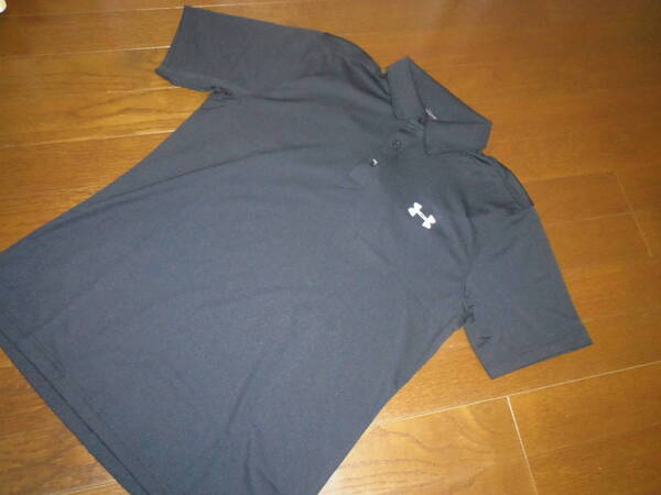 新品♪UNDER ARMOUR/アンダーアーマー ♪ メンズ ヒートギア 半袖ポロシャツ♪ サイズXL♪カラー:ブラック♪