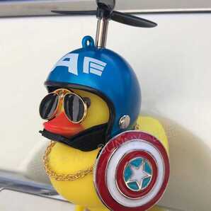 実物写真 アヒル隊長 自転車 自動車 バイクに【キャップテンアメリカx盾】ヘルメット