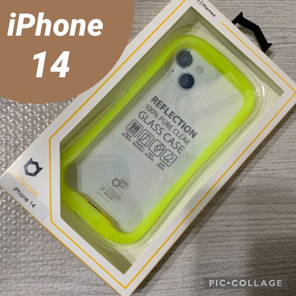新品 未使用 匿名発送 クリアイエロー iFace iPhone14 リフレクション スマホケース ガラス Reflection 黄色 挟む 大人気 透明