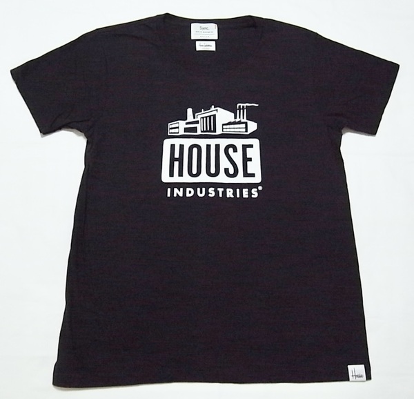 美品 希少 Sync.×HOUSE INDUSTRIES LOGO Tシャツ Mサイズ 黒 シンク ハウスインダストリーズ T-shirt BLACK メディコムトイ MEDICOM TOY