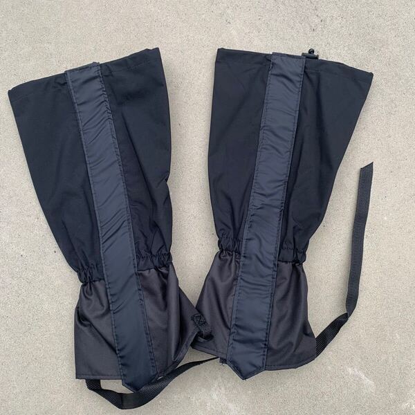 黒 登山用ゲイター ゲーター ゲイター 防水 レッグカバー 両足セット 登山スパッツ ロングスパッツ 雨よけ 雪対策 トレッキング バイク