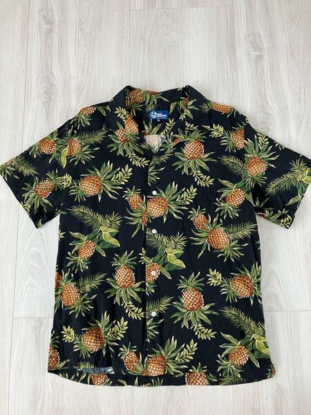 美品 reyn spooner レインスプーナー アロハ 半袖シャツ XL パイナップル ブラック 黒