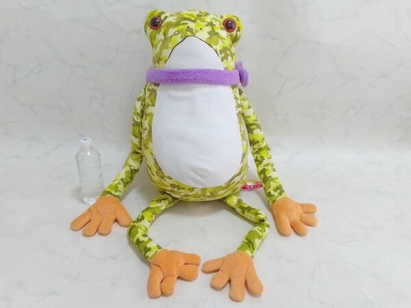 美品 てぶケロ 特大 ぬいぐるみ 迷彩 全長約95cm(脚除いて約55cm) カエル #エ