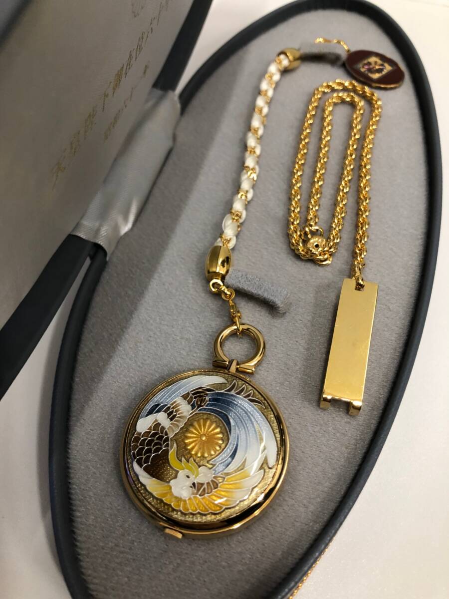Yahoo!オークション - 珍品 天皇陛下在位記念高級七宝懐中時計