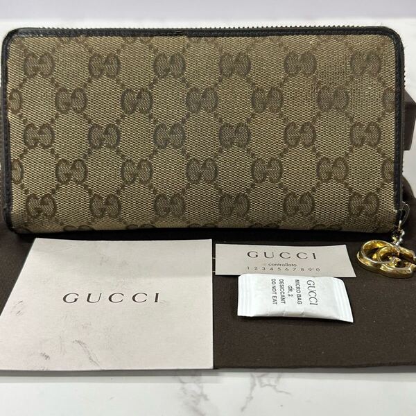 グッチ GUCCI 財布 長財布 GGキャンバス GG金具 ラウンドファスナー メンズ レディース