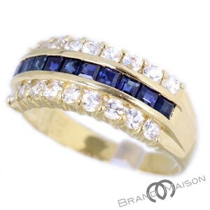 新品同様【ジュエリー】サファイヤ ダイヤモンドリング/K18YG/13号/4.4g/指輪/レディース/アクセサリー/イエローゴールド
