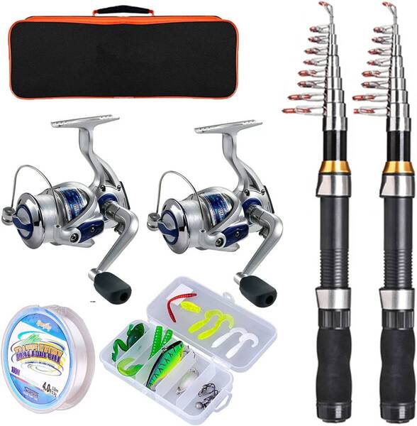 新品 釣り具セット 【釣り用品15点以上まとめてセット!】 竿 リール ルアー ロッド ライン お得セット フィッシング 海釣り プレゼント