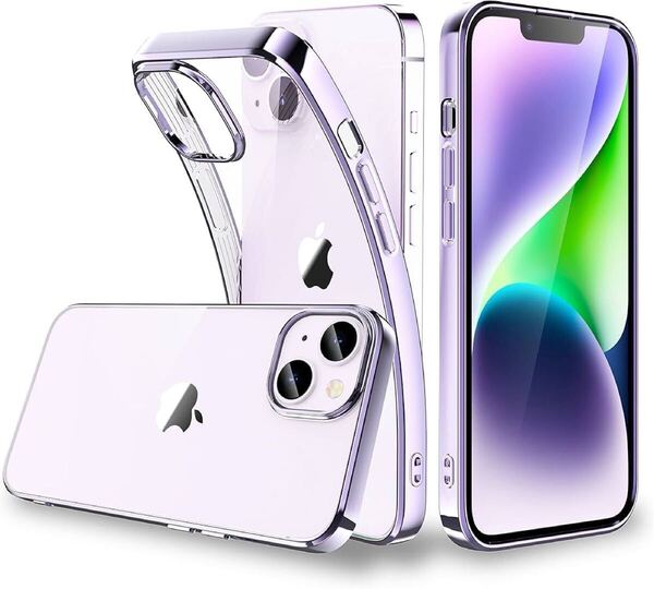 e-705 iPhone 14 用 ケース クリア 6.1インチ 透明 超耐衝撃 薄型 ドイツバイエル製TPU素材 黄変防止 メッキ加工