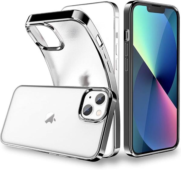 e-668 iPhone13 / iPhone14 用 ケース 半透明 超耐衝撃 マット感 薄型 ドイツバイエル製TPU素材 黄変防止 メッキ枠 ソフトケース 指紋防止