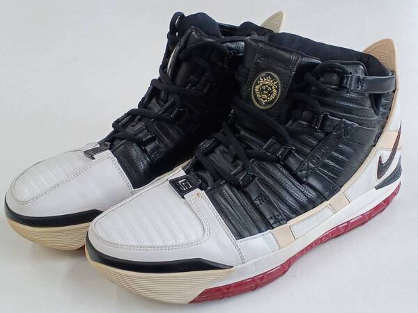 NIKE AIR ZOOM LEBRON 3 28cm 長期保管品 箱付 ズーム レブロン 3 US 10 WHITE / BLACK-VERSITY CRIMSON BLA / NOIR-ROUG 312147 101