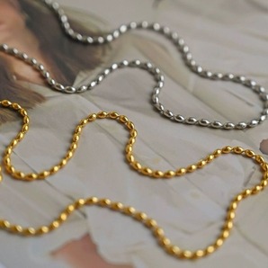 ライスチェーンネックレス ゴールド 金 ステンレス 金属アレルギー対応 レディース メンズ 20代 30代 40代 50代