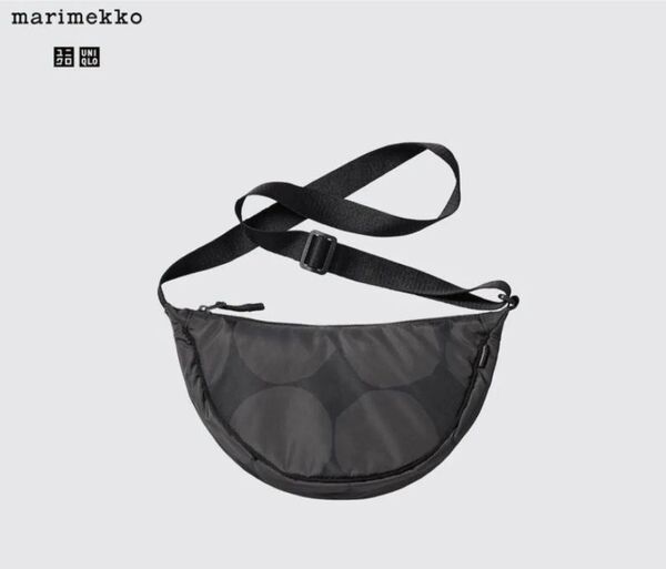 【新品/未使用】UNIQLO×marimekko マリメッコ ラウンドミニショルダーバッグ ダークグレー BLACK