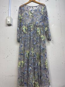 GRACE CONTINENTAL グレースコンチネンタル Diagram フラワー 刺繍 チュール ロング丈 ドレス ワンピース