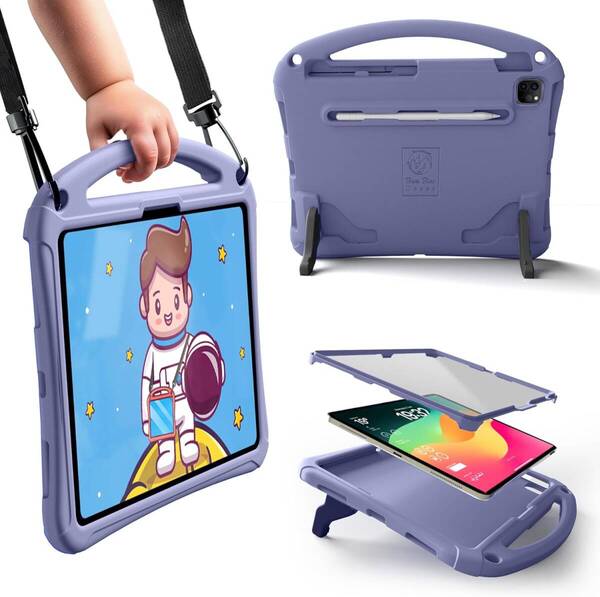 Bam Bino Space Suit耐衝撃キッズケース|2024年モデル iPad Air 13インチ・iPad Pro 13インチ用キッズケース (バイオレット)