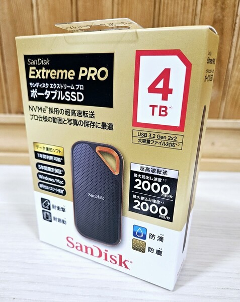 【新品未開封】SanDisk エクストリームプロ ポータブルSSD 「SDSSDE81-4T00-J25」