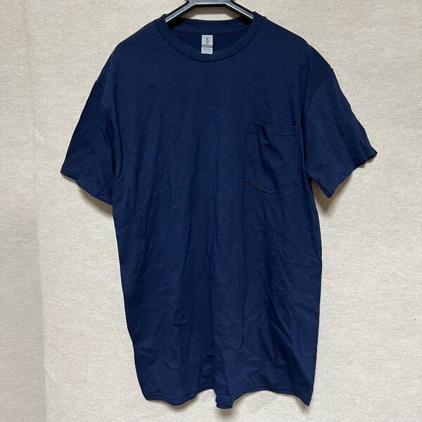 新品未使用 GILDAN ギルダン 半袖Tシャツ ポケット付き ネイビー 紺 M